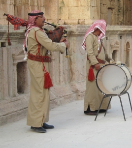 Musikalisk upplevelse i Jerash, Jordanien